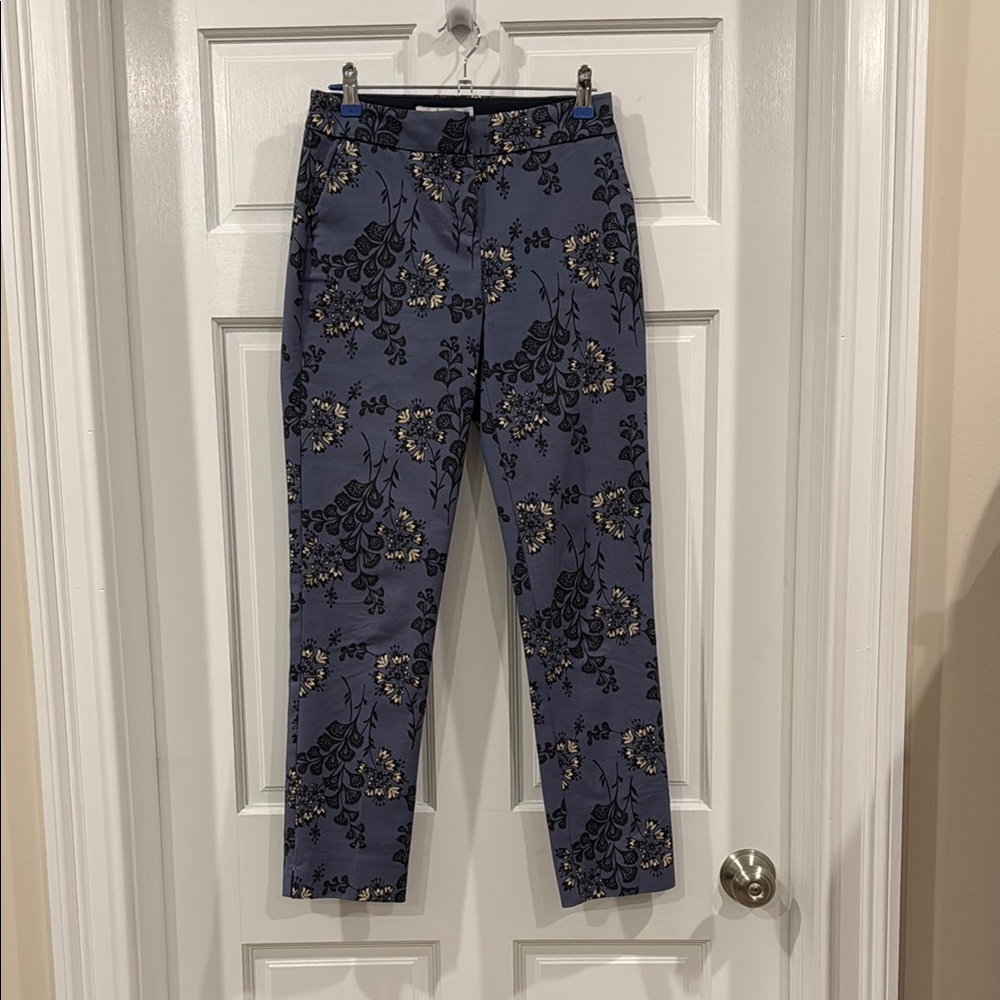 Boden Floral Patterned Pants in Blue and Black